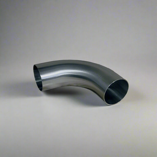 Stainless steel exhaust bends for custom systems, providing durable and precise angles for optimal exhaust flow.