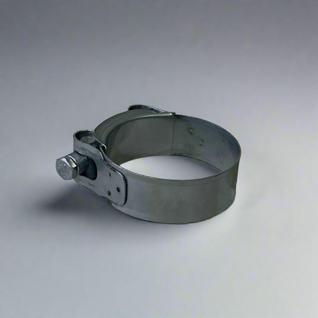 Heavy Duty Bolt & Barrel Clamp for secure, leak-free connections in custom exhaust systems, designed for high-performance and durability.