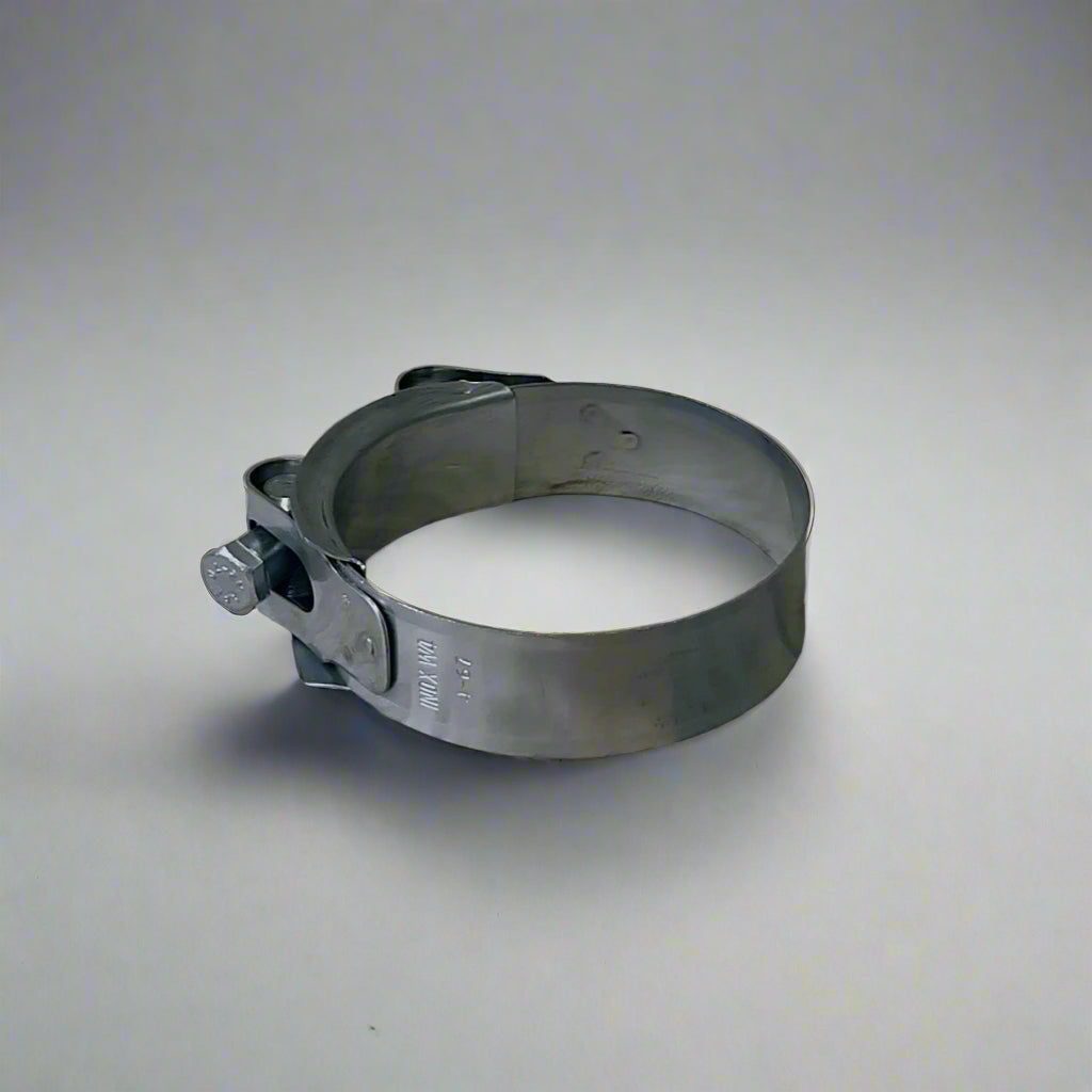 Heavy Duty Bolt & Barrel Clamp for secure, leak-free connections in custom exhaust systems, designed for high-performance and durability