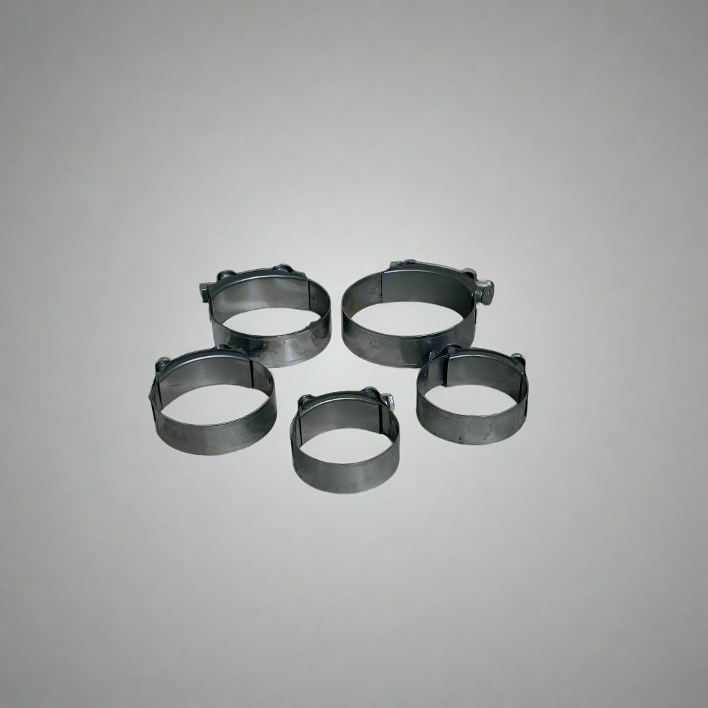 Heavy Duty Bolt & Barrel Clamp for secure, leak-free connections in custom exhaust systems, designed for high-performance and durability.