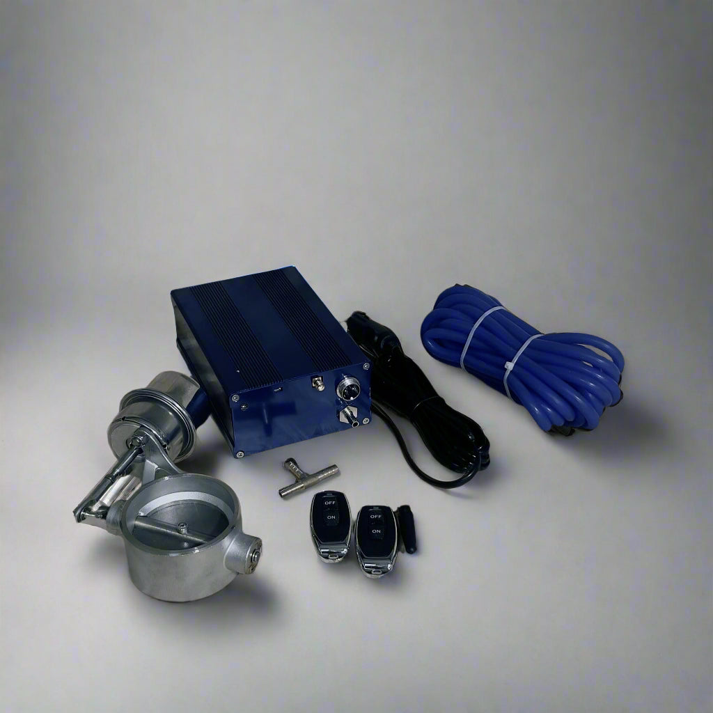 Vacuum valve controller kit for exhaust systems, enabling precise control and adjustment of exhaust flow and sound.